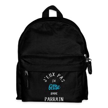 J Peux Pas j ai Bêtise avec parrain - Sac à dos Enfant - noir - Devant