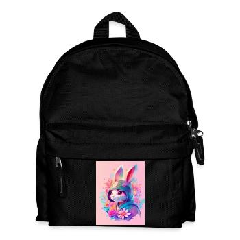 Rabbit in Digital Style - Kids' Backpack - black - Front