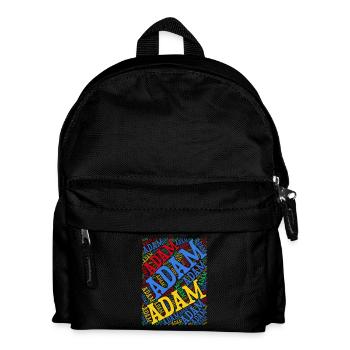 Adam t-shirt nuage de mots t-shirt idée cadeau - Sac à dos Enfant - noir - Devant
