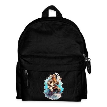 Viking Guitar Rocker Musician Guitarist - Kids' Backpack - black - Front