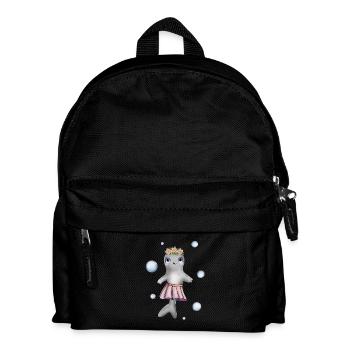 Little baby seal with flower wreath and skirt - Kids' Backpack - black - Front