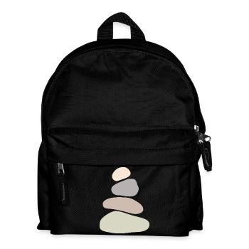 Beruhigende Wandkunst aus Steinstapel – Minimalistisches Zen - Kinder Rucksack - Schwarz - Vorne