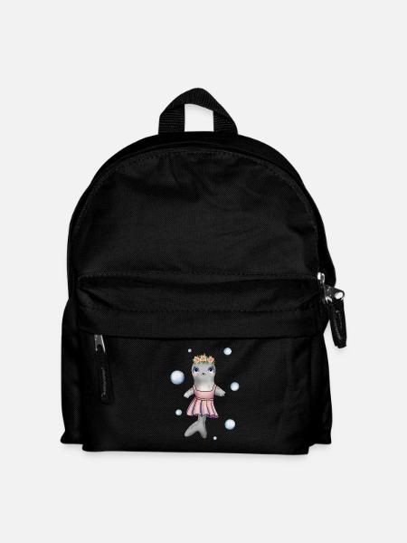 Little baby seal with flower wreath and dress - Kids' Backpack - black