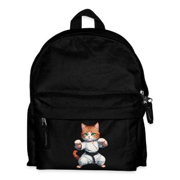 Karate Cat - Kung-Fu Cat - Kids' Backpack - black - Front