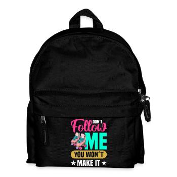 Rollschuh Design - Kinder Rucksack - Schwarz - Vorne