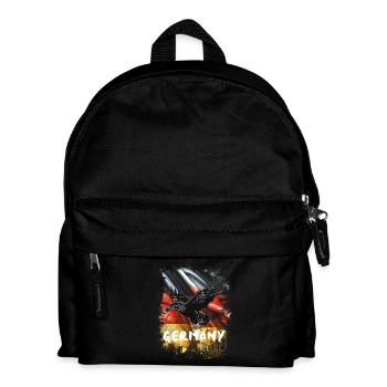 Deutscher Adler mit Deutschland Flagge - Kinder Rucksack - Schwarz - Vorne