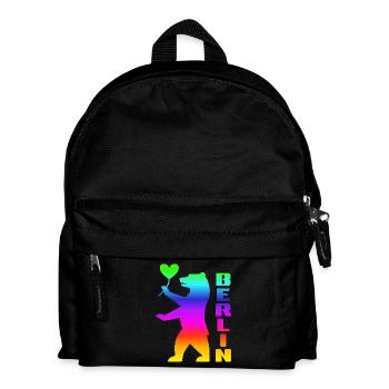 Fierté Berlin ours avec coeur arc-en-ciel drapeau - Sac à dos Enfant - noir - Devant
