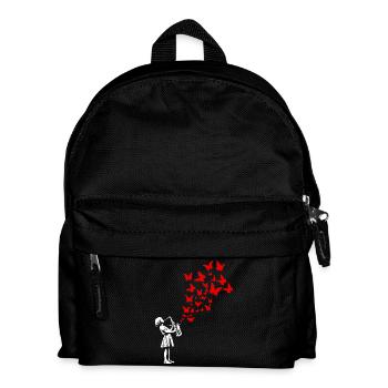 Girl playing saxophone in street art style - Kids' Backpack - black - Front