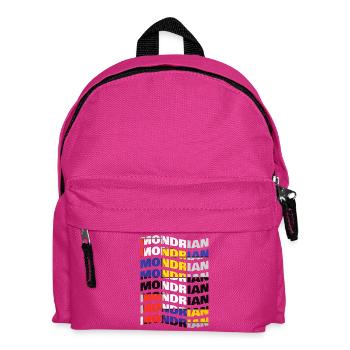 Mondrian wave text effect t-shirt - Kids' Backpack - fuchsia - Front