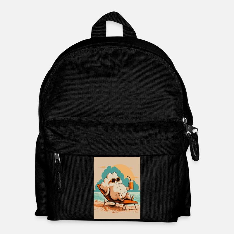 Relaxing Popcorn Beach Vacation Design - Kids' Backpack - black
