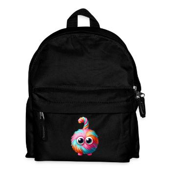 Buntes Regenbogen Süssigkeiten Monster - Kinder Rucksack - Schwarz - Vorne