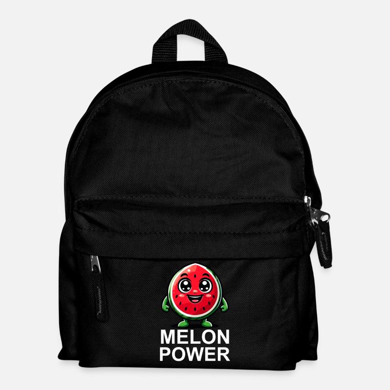 Happy Watermelon Illustration - Kids' Backpack - black