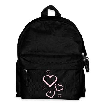 rosarotes Herz Herz rosa rot Herz pink Herzmuster - Kinder Rucksack - Schwarz - Vorne