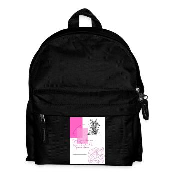 Geometrische Rosen - Rosa - Kinder Rucksack - Schwarz - Vorne