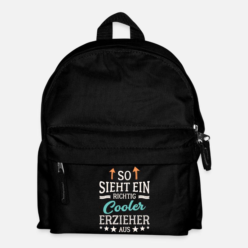 So sieht ein richtig cooler Erzieher aus Pädagoge - Kinder Rucksack - Schwarz