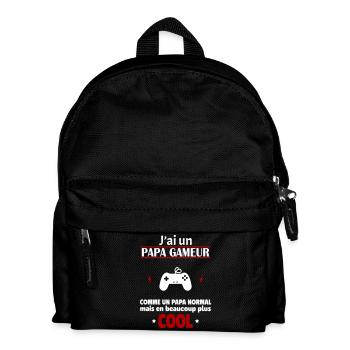 J'ai un papa gameur, gaming, nerd, geek - Sac à dos Enfant - noir - Devant