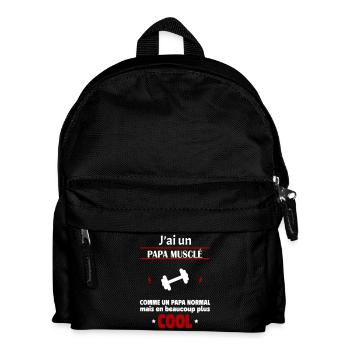 J'ai un papa musclé, cadeau naissance, muscu - Sac à dos Enfant - noir - Devant