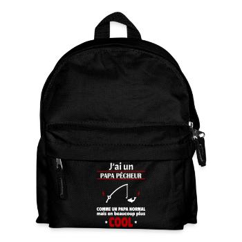 J'ai un papa pêcheur, cadeau naissance, pêche - Sac à dos Enfant - noir - Devant