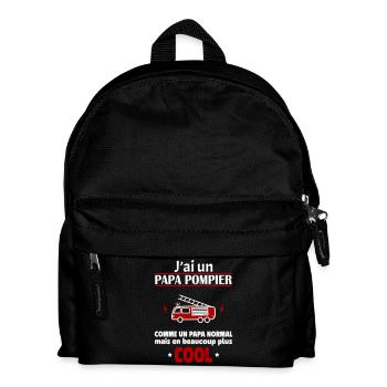 J'ai un papa pompier, cadeau naissance - Sac à dos Enfant - noir - Devant