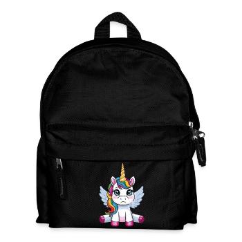 Genervtes Einhorn – Originelles Design für Fantasi - Kinder Rucksack - Schwarz - Vorne