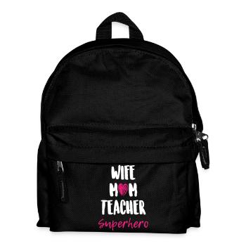 Wife Mom Teacher Superhero - Kinder Rucksack - Schwarz - Vorne