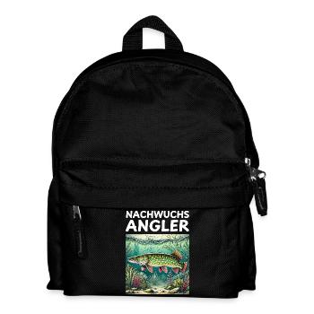 Nachwuchs Angler - Hecht - Kinder Rucksack - Schwarz - Vorne