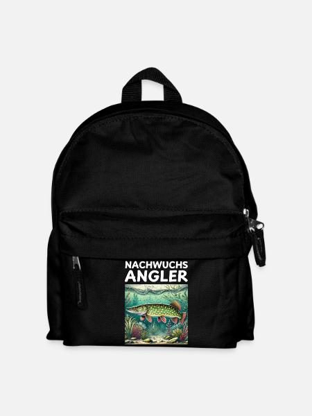 Nachwuchs Angler - Hecht - Kinder Rucksack - Schwarz
