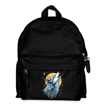 Heart Line Wolf - Moon Art - Kids' Backpack - black - Front