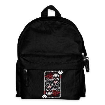 Katzen Karten Rücken - Kinder Rucksack - Schwarz - Vorne