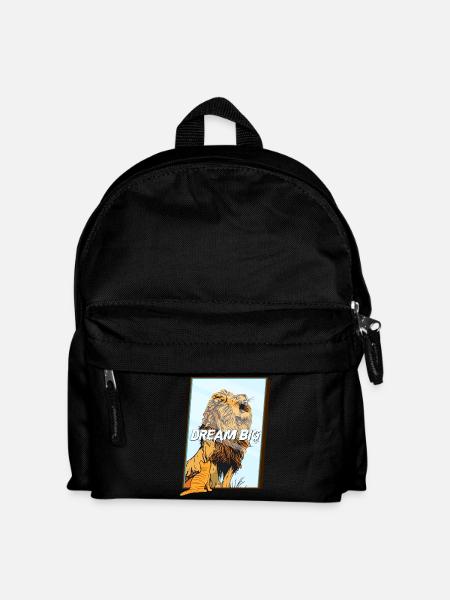 Dream Big Cat Lion - Kids' Backpack - black