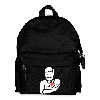 Papa Santa Papua Humor Witz Geschenk T - Kinder Rucksack - Schwarz - Vorne