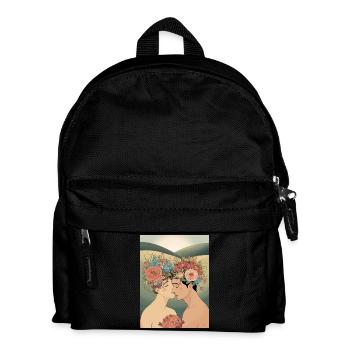 Les amoureux et les fleurs - Sac à dos Enfant - noir - Devant