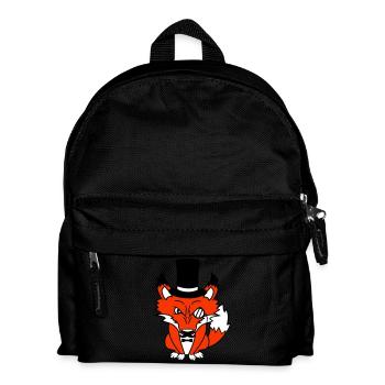 Fox Red Fox Sir Mr. Top Hat Monocle Glasses - Kids' Backpack - black - Front