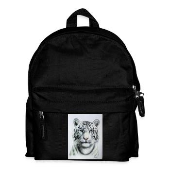 White Tiger - Weisser Tiger - Kinder Rucksack - Schwarz - Vorne