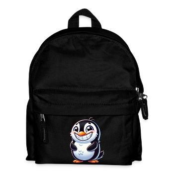 mignon pingouin dessin animé sourire rire joie - Sac à dos Enfant - noir - Devant