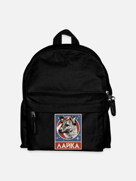 Soviet Space Dog Laika - Kids' Backpack - black