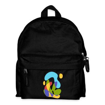 sea sun and tropical flora - bold abstract - Kids' Backpack - black - Front