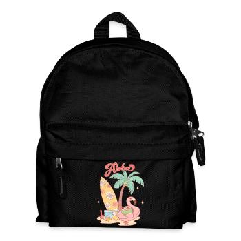 Sommer Vibes See Natur Flora Kunst Blumen Meer - Kinder Rucksack - Schwarz - Vorne