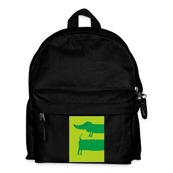 Teckel Chien Vert - Sac à dos Enfant - noir - Devant