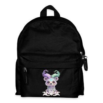 Ourson magique en paillettes pastel. - Sac à dos Enfant - noir - Devant