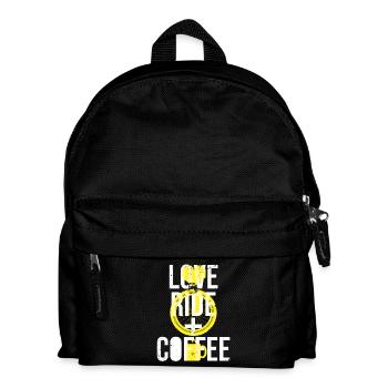 Love Ride Kaffee Grafikdesign Radsport-Enthusiasten - Kinder Rucksack - Schwarz - Vorne