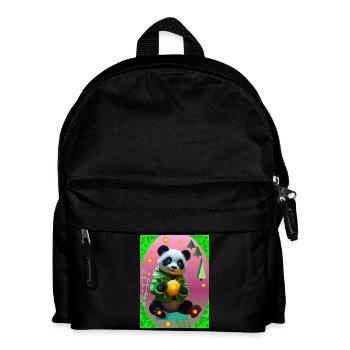 Futuristic Panda - Kids' Backpack - black - Front