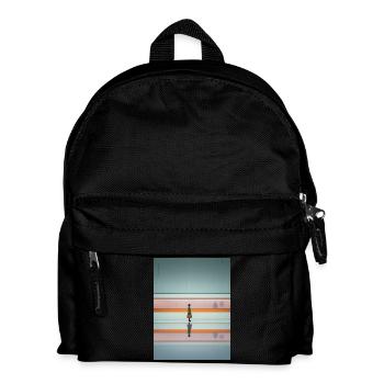 Elegante Frau, Die Durch Die U-Bahn Geht - Kinder Rucksack - Schwarz - Vorne
