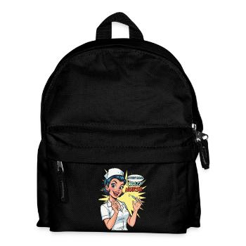 Funny retro nurse with syringe - Kids' Backpack - black - Front
