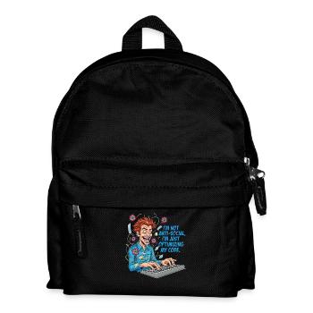 Code Optimierer: Anti-sozial? Nur am Coden! - Kinder Rucksack - Schwarz - Vorne
