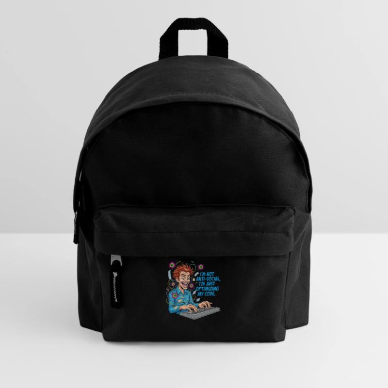 Code Optimizer: Anti-social? Just coding! Kids' Backpack