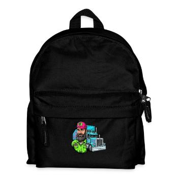 Tough road, cool guy: Your trucker design! - Kids' Backpack - black - Front