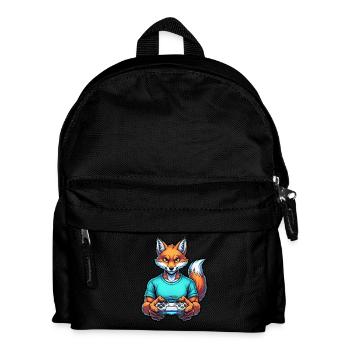 Fuchs am Zocken: Dein tierischer Gamer-Kumpel! - Kinder Rucksack - Schwarz - Vorne