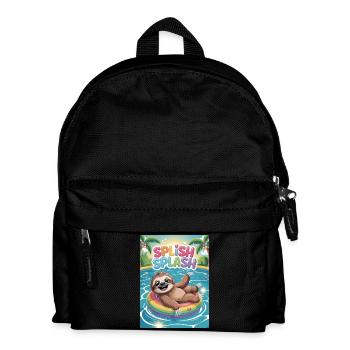 Sloth bathing, summer vacation, splish splash - Kids' Backpack - black - Front