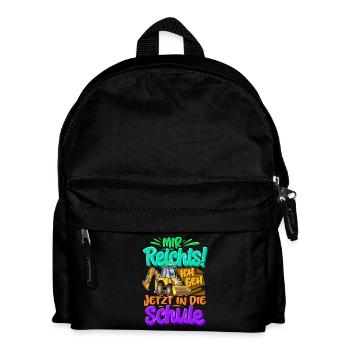 Einschulung Bagger Schulkind - Kinder Rucksack - Schwarz - Vorne
